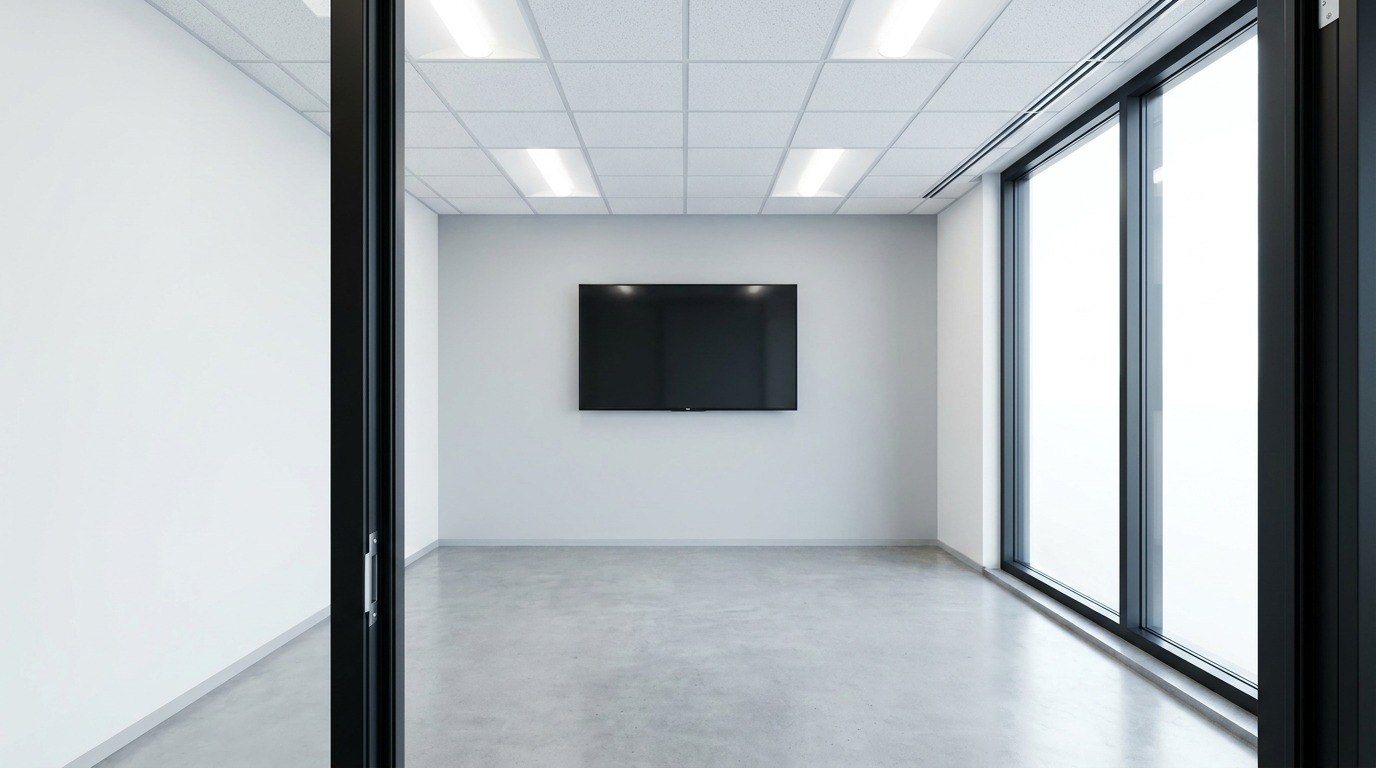Salle de réunion vide avant installation