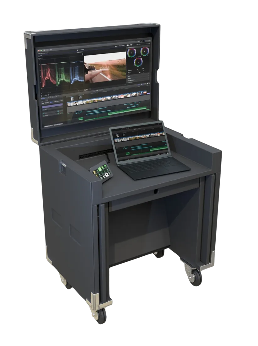 La Box BoxStudio, la régie mobile déployée avec écran, ordinateur et console